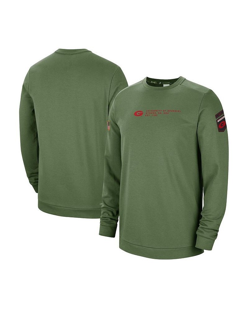 Men's Olive Georgia Bulldogs Military-Inspired Pullover Sweatshirt $35.88 Sweatshirt