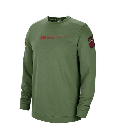 Men's Olive Georgia Bulldogs Military-Inspired Pullover Sweatshirt $35.88 Sweatshirt