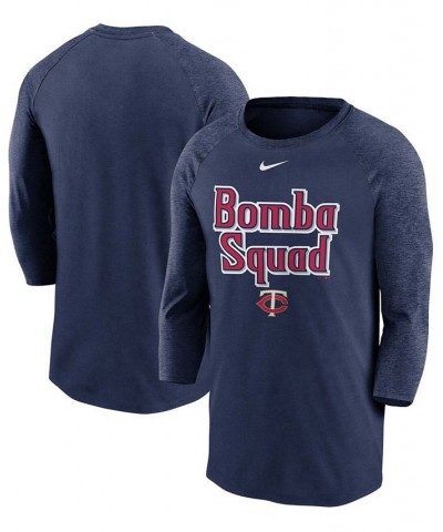 Men's Navy Minnesota Twins Local Phrase Tri-Blend 3/4th Sleeve Raglan T-shirt $32.99 T-Shirts