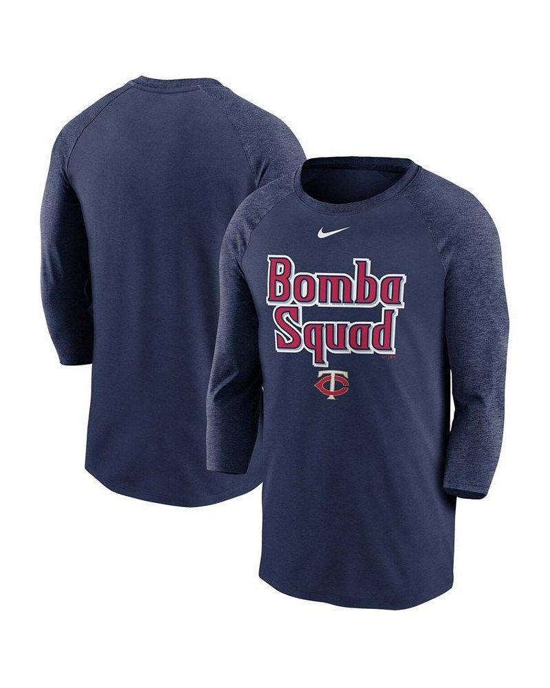 Men's Navy Minnesota Twins Local Phrase Tri-Blend 3/4th Sleeve Raglan T-shirt $32.99 T-Shirts