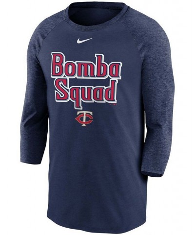 Men's Navy Minnesota Twins Local Phrase Tri-Blend 3/4th Sleeve Raglan T-shirt $32.99 T-Shirts