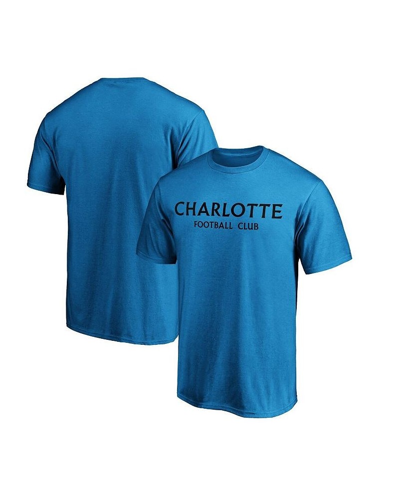 Men's Branded Blue Charlotte FC Wordmark T-shirt $22.41 T-Shirts