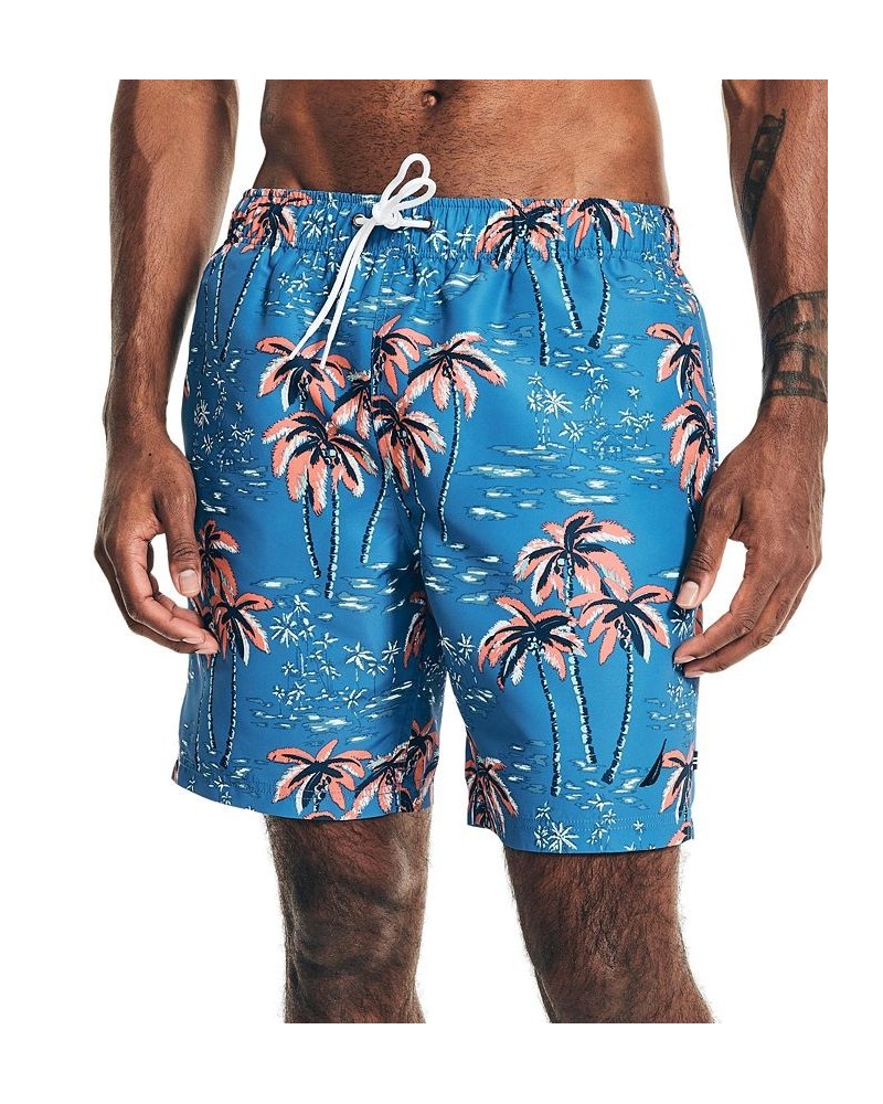 Men's Quick-Dry Palm Tree-Print 18" Board Shorts Blue $23.85 Swimsuits