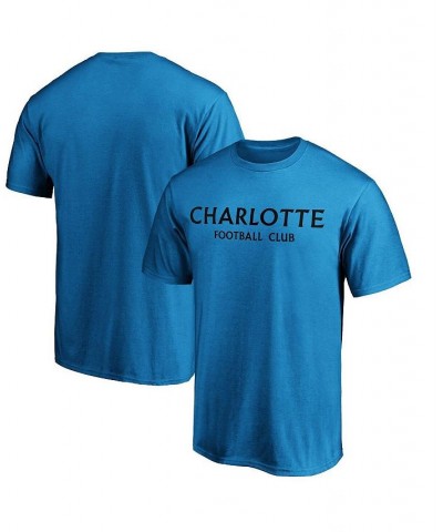 Men's Branded Blue Charlotte FC Wordmark T-shirt $22.41 T-Shirts