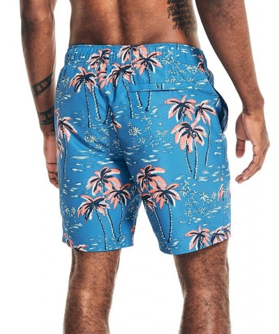 Men's Quick-Dry Palm Tree-Print 18" Board Shorts Blue $23.85 Swimsuits