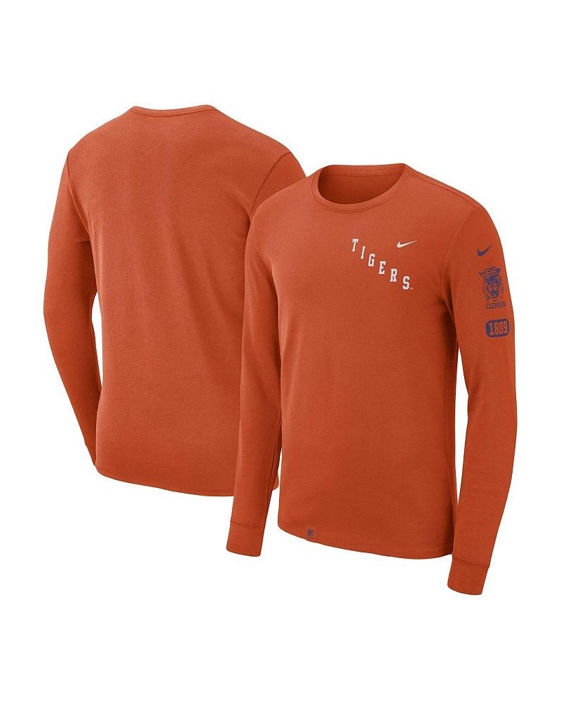 Men's Orange Clemson Tigers Repeat Logo 2-Hit Long Sleeve T-shirt $19.80 T-Shirts