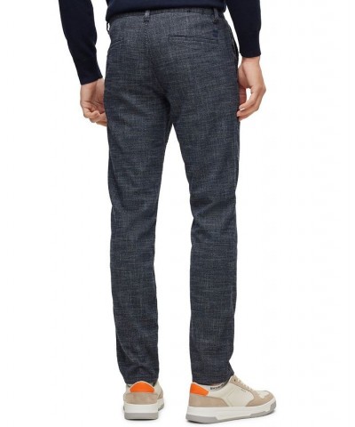 BOSS Men's Slim-Fit Melange Stretch Fabric Trousers Blue $57.12 Pants