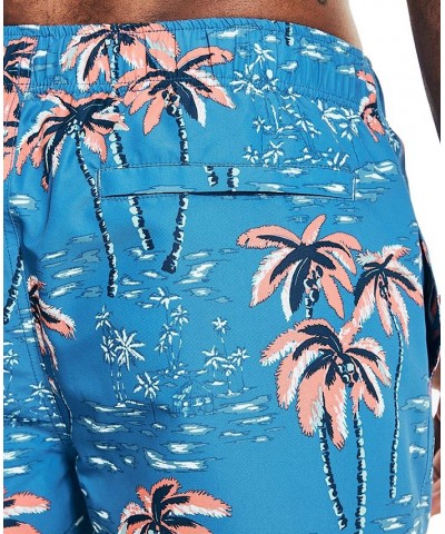 Men's Quick-Dry Palm Tree-Print 18" Board Shorts Blue $23.85 Swimsuits