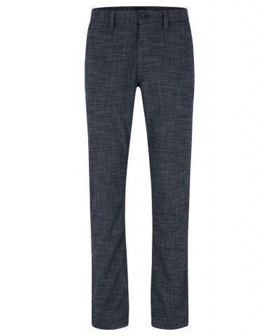 BOSS Men's Slim-Fit Melange Stretch Fabric Trousers Blue $57.12 Pants