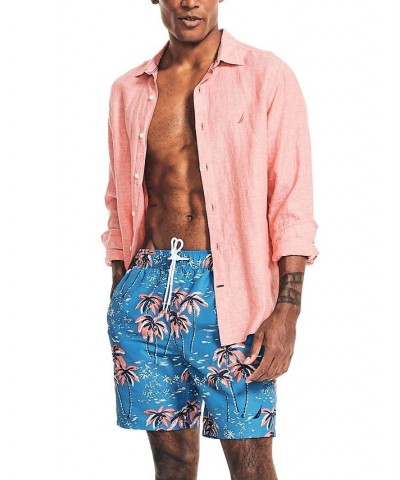 Men's Quick-Dry Palm Tree-Print 18" Board Shorts Blue $23.85 Swimsuits