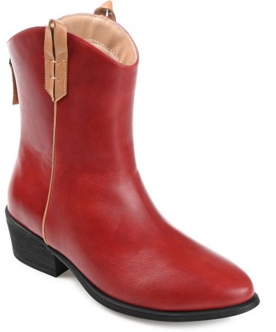 Women's Novva Western Booties Red $54.00 Shoes