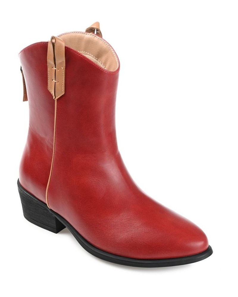 Women's Novva Western Booties Red $54.00 Shoes