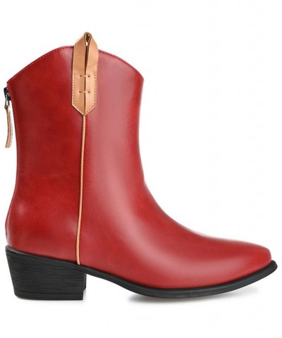 Women's Novva Western Booties Red $54.00 Shoes