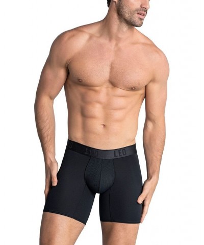 Men's Long Athletic Boxer Brief Black $14.35 Underwear