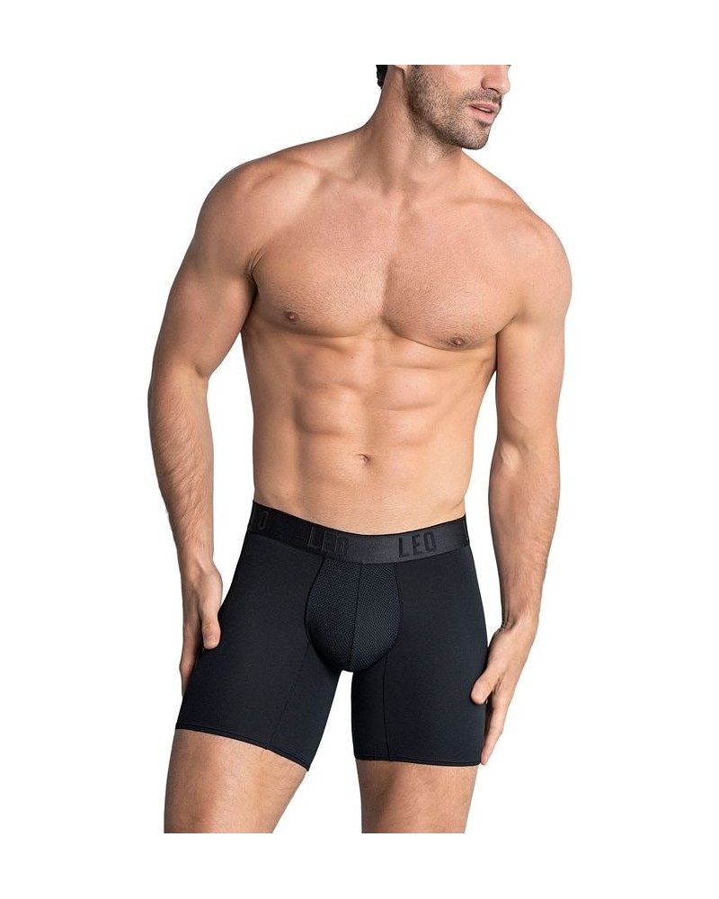 Men's Long Athletic Boxer Brief Black $14.35 Underwear