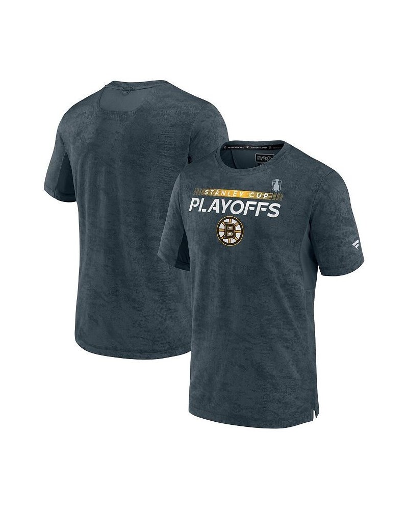 Men's Branded Charcoal Boston Bruins Authentic Pro 2022 Stanley Cup Playoffs T-shirt $28.70 T-Shirts