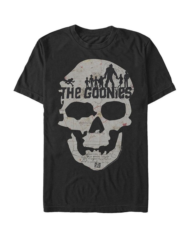 Men's The Goonies 1985 Goonie Skull Map Short Sleeve T-shirt Black $20.29 T-Shirts