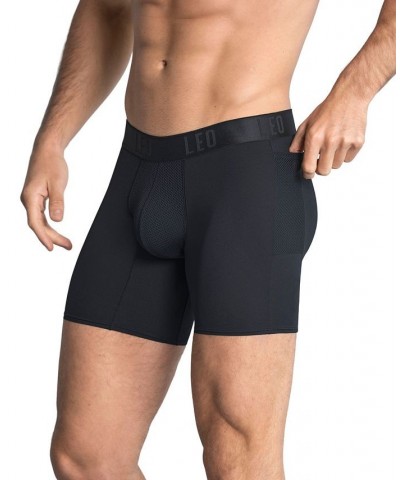 Men's Long Athletic Boxer Brief Black $14.35 Underwear