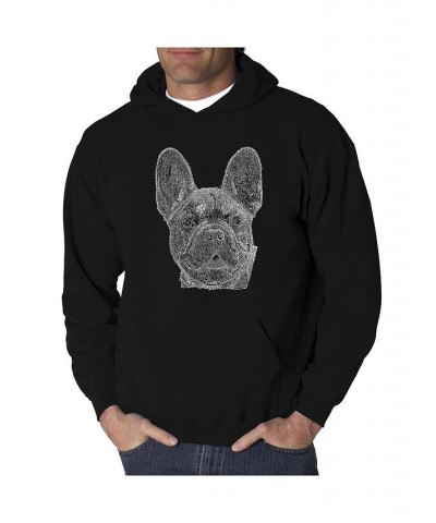 Men's Word Art Hooded Sweatshirt - French Bulldog Black $29.40 Sweatshirt