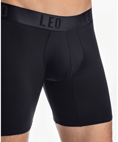 Men's Long Athletic Boxer Brief Black $14.35 Underwear