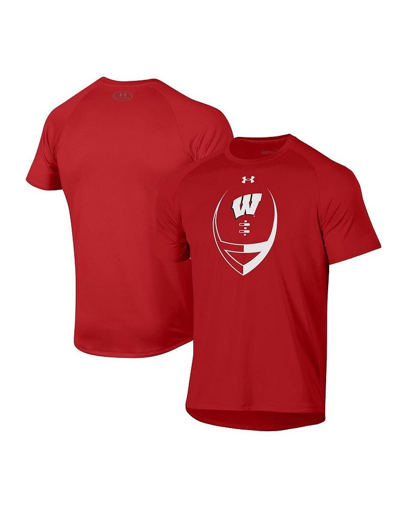 Men's Red Wisconsin Badgers Football Icon Raglan T-shirt $21.50 T-Shirts