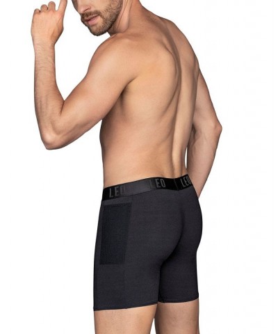 Men's Long Athletic Boxer Brief Black $14.35 Underwear