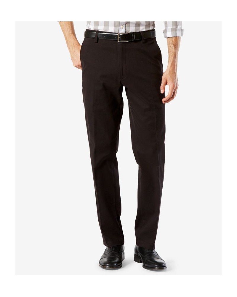 Men's Easy Straight Fit Khaki Stretch Pants Black $22.50 Pants