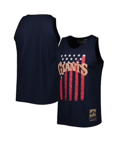 Men's Navy San Francisco Giants Cooperstown Collection Stars and Stripes Tank Top $17.22 T-Shirts