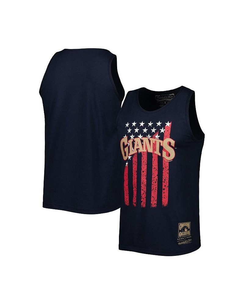 Men's Navy San Francisco Giants Cooperstown Collection Stars and Stripes Tank Top $17.22 T-Shirts