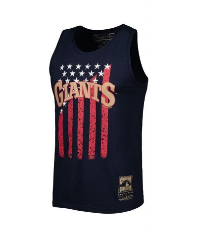 Men's Navy San Francisco Giants Cooperstown Collection Stars and Stripes Tank Top $17.22 T-Shirts