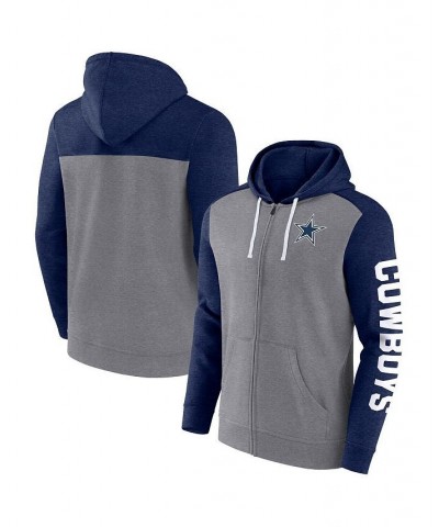 Men's Branded Heather Gray, Navy Dallas Cowboys Down and Distance Full-Zip Hoodie $39.10 Sweatshirt