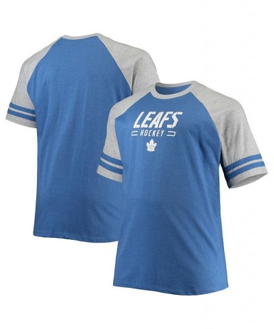 Men's Heathered Blue Toronto Maple Leafs Big and Tall Raglan T-shirt $22.00 T-Shirts