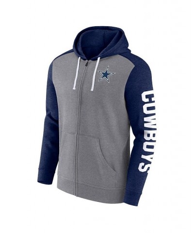 Men's Branded Heather Gray, Navy Dallas Cowboys Down and Distance Full-Zip Hoodie $39.10 Sweatshirt