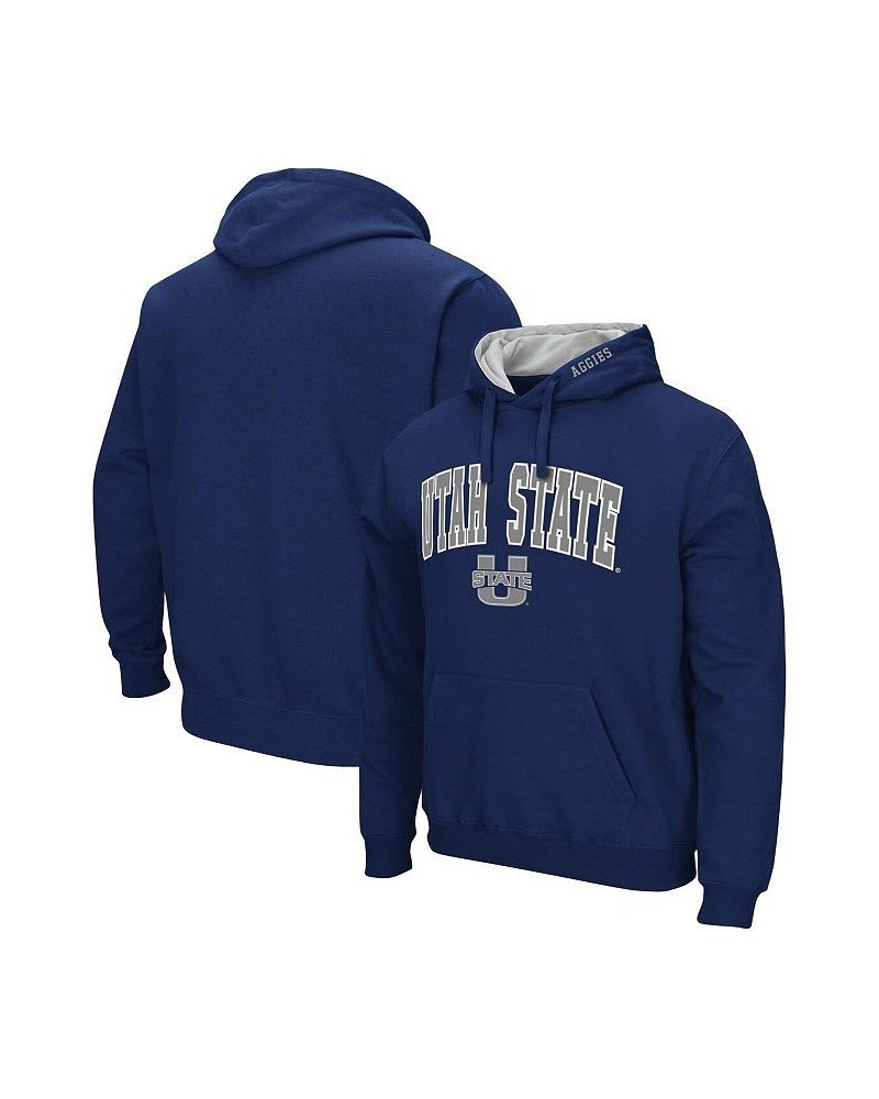 Men's Navy Utah State Aggies Arch and Logo Pullover Hoodie $24.07 Sweatshirt