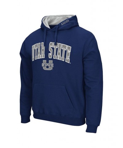 Men's Navy Utah State Aggies Arch and Logo Pullover Hoodie $24.07 Sweatshirt