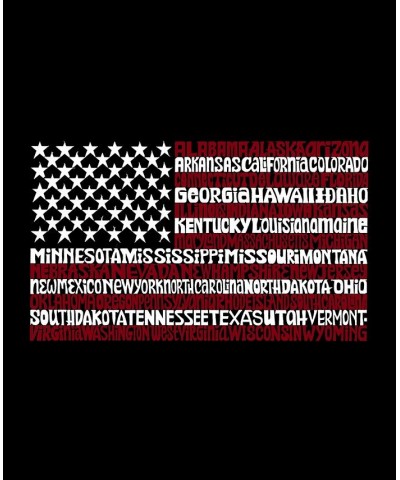 Men's 50 States USA Flag Word Art Crew Neck Sweatshirt Black $25.49 Sweatshirt