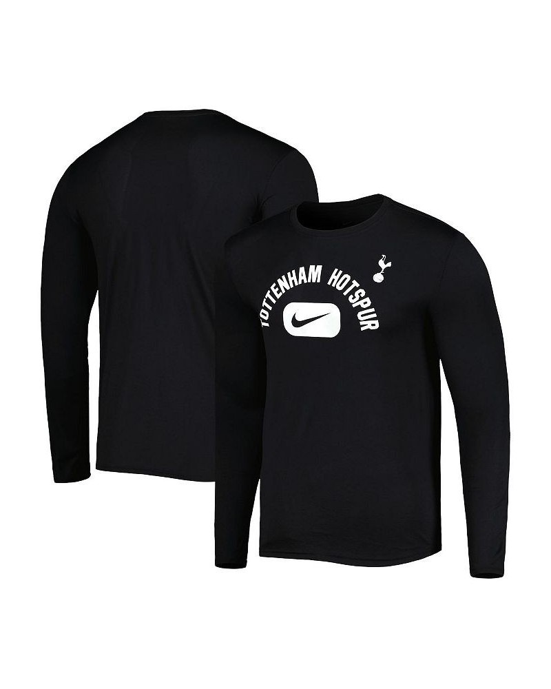 Men's Black Tottenham Hotspur Lockup Legend Performance Long Sleeve T-shirt $26.49 T-Shirts