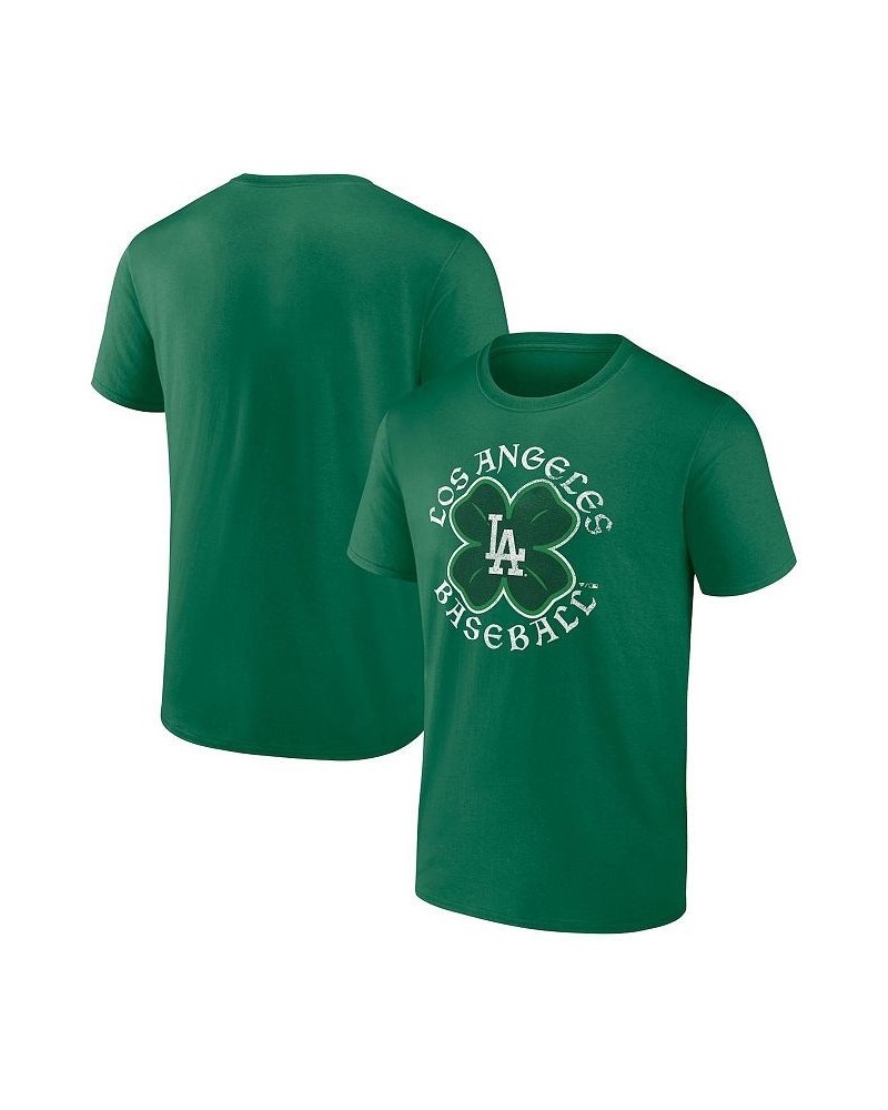 Men's Branded Kelly Green Los Angeles Dodgers Celtic Clover T-shirt $20.79 T-Shirts