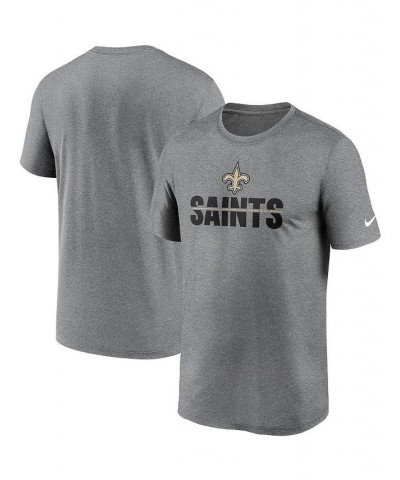 Men's Heathered Charcoal New Orleans Saints Legend Microtype Performance T-shirt $14.40 T-Shirts