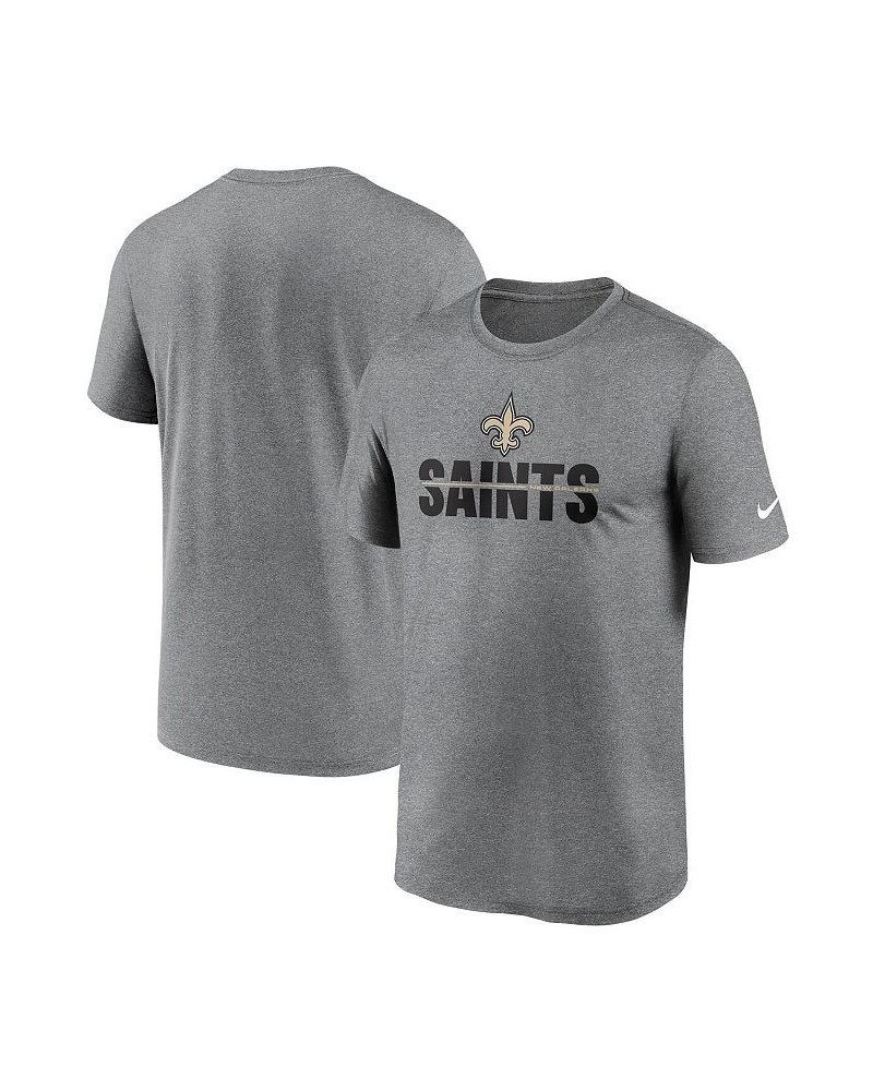 Men's Heathered Charcoal New Orleans Saints Legend Microtype Performance T-shirt $14.40 T-Shirts