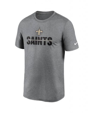 Men's Heathered Charcoal New Orleans Saints Legend Microtype Performance T-shirt $14.40 T-Shirts