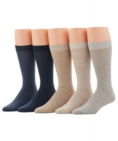 Men's 5-Pk. Ribbed Crew Socks Tan/Beige $9.97 Socks