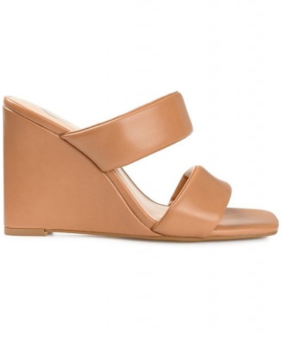 Women's Kailee Wedge Sandals Tan/Beige $51.29 Shoes