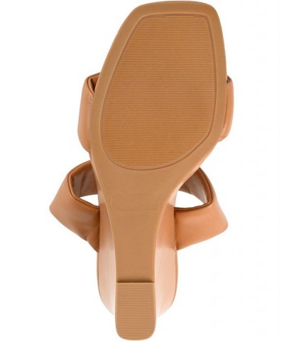 Women's Kailee Wedge Sandals Tan/Beige $51.29 Shoes