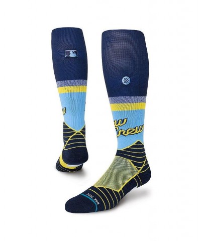 Men's Navy Milwaukee Brewers 2022 City Connect Over the Calf Socks $17.00 Socks