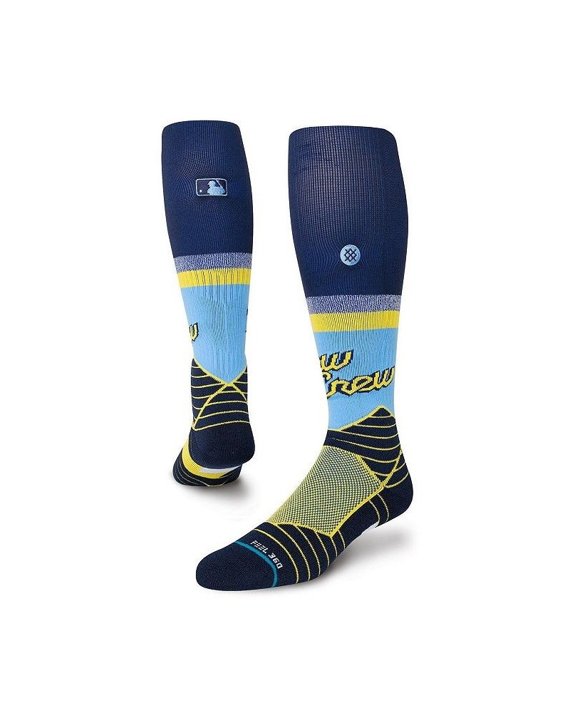 Men's Navy Milwaukee Brewers 2022 City Connect Over the Calf Socks $17.00 Socks