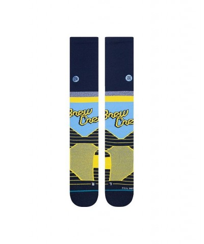 Men's Navy Milwaukee Brewers 2022 City Connect Over the Calf Socks $17.00 Socks