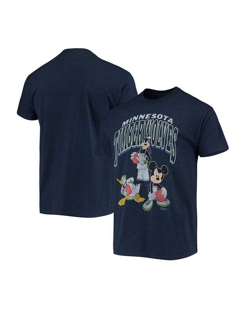 Men's Navy Minnesota Timberwolves Disney Mickey Squad T-shirt $18.00 T-Shirts