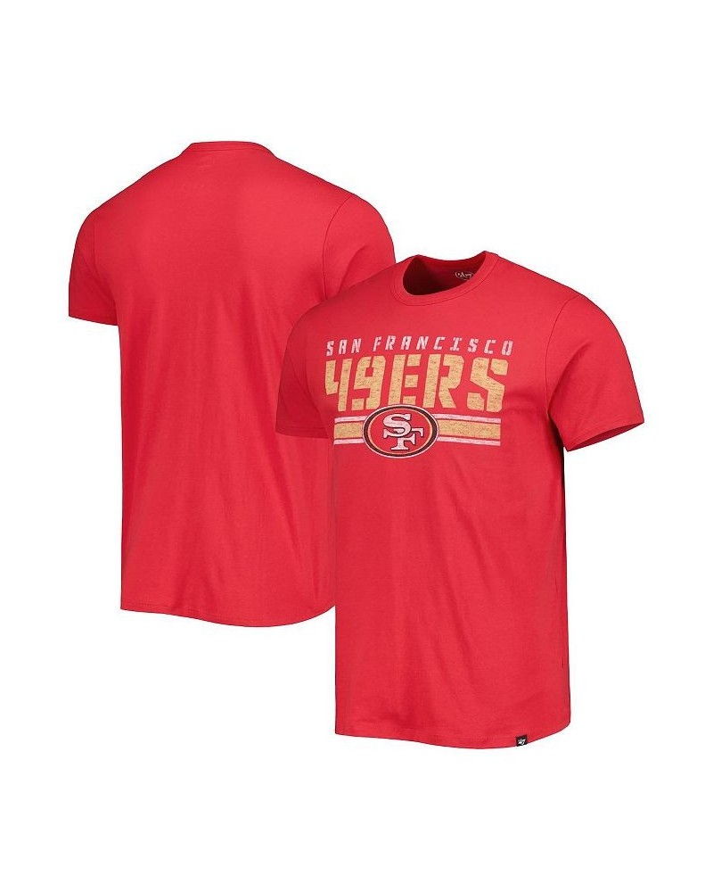 Men's Scarlet San Francisco 49Ers Team Stripe T-shirt $19.74 T-Shirts