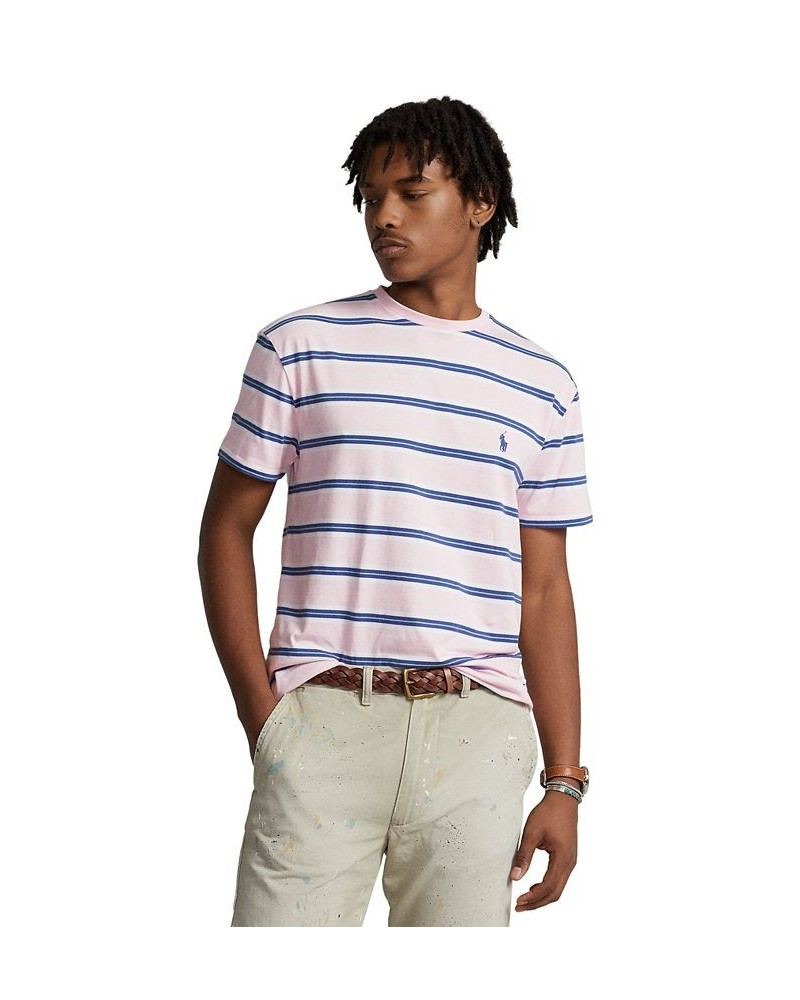 Men's Classic-Fit Striped Jersey T-Shirt Pink $28.50 T-Shirts